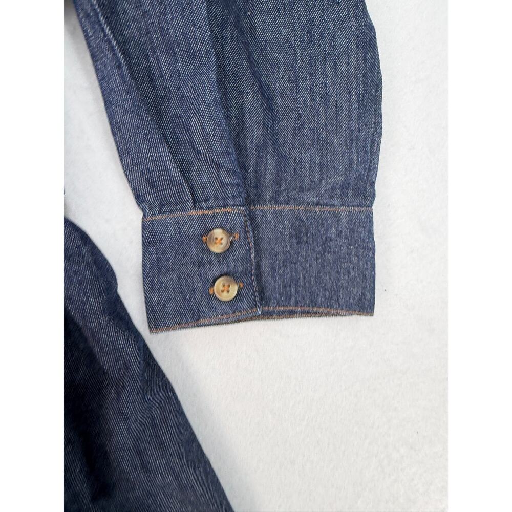 Tuckernuck Denim Chessie Midi Shirt Dress Belted Long Sleeve Dark Wash Size S - Picture 8 of 15